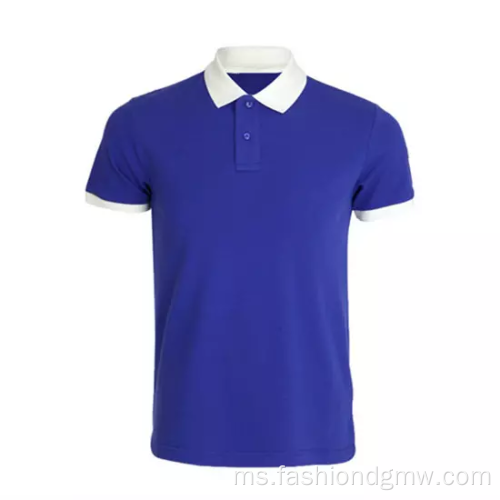 Cetak lelaki kosong polo tee shirt poliester